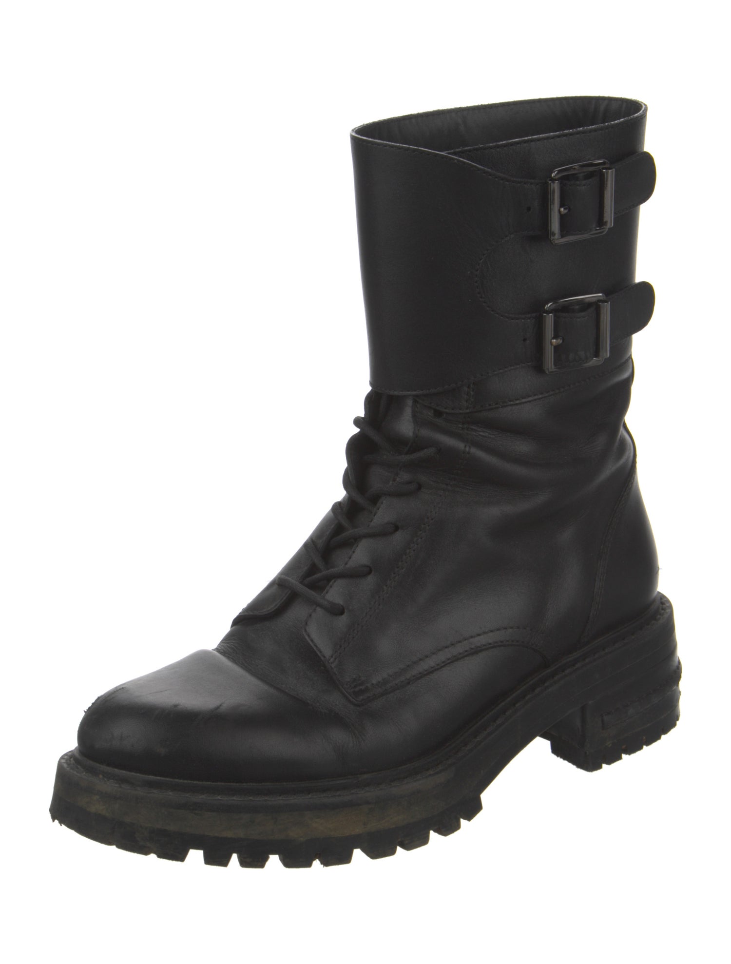 Christian Dior Leather Combat Boots