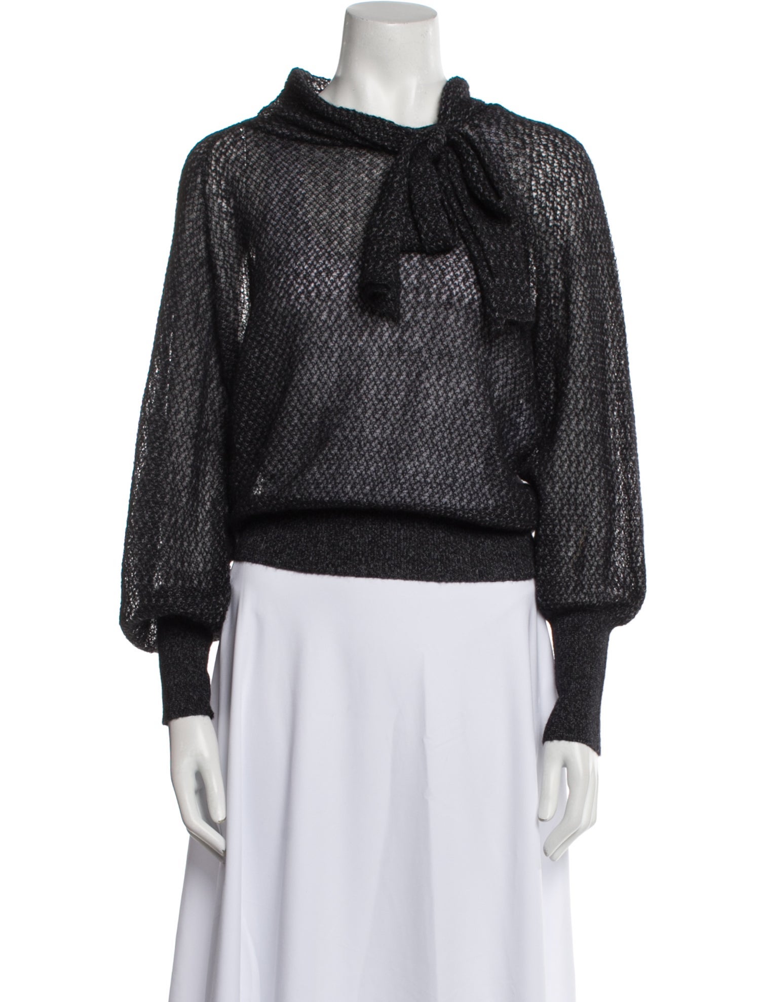 Christian Dior Alpaca Tie Neck Sweater