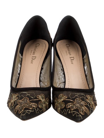 Christian Dior Mesh Lace Pattern Pumps