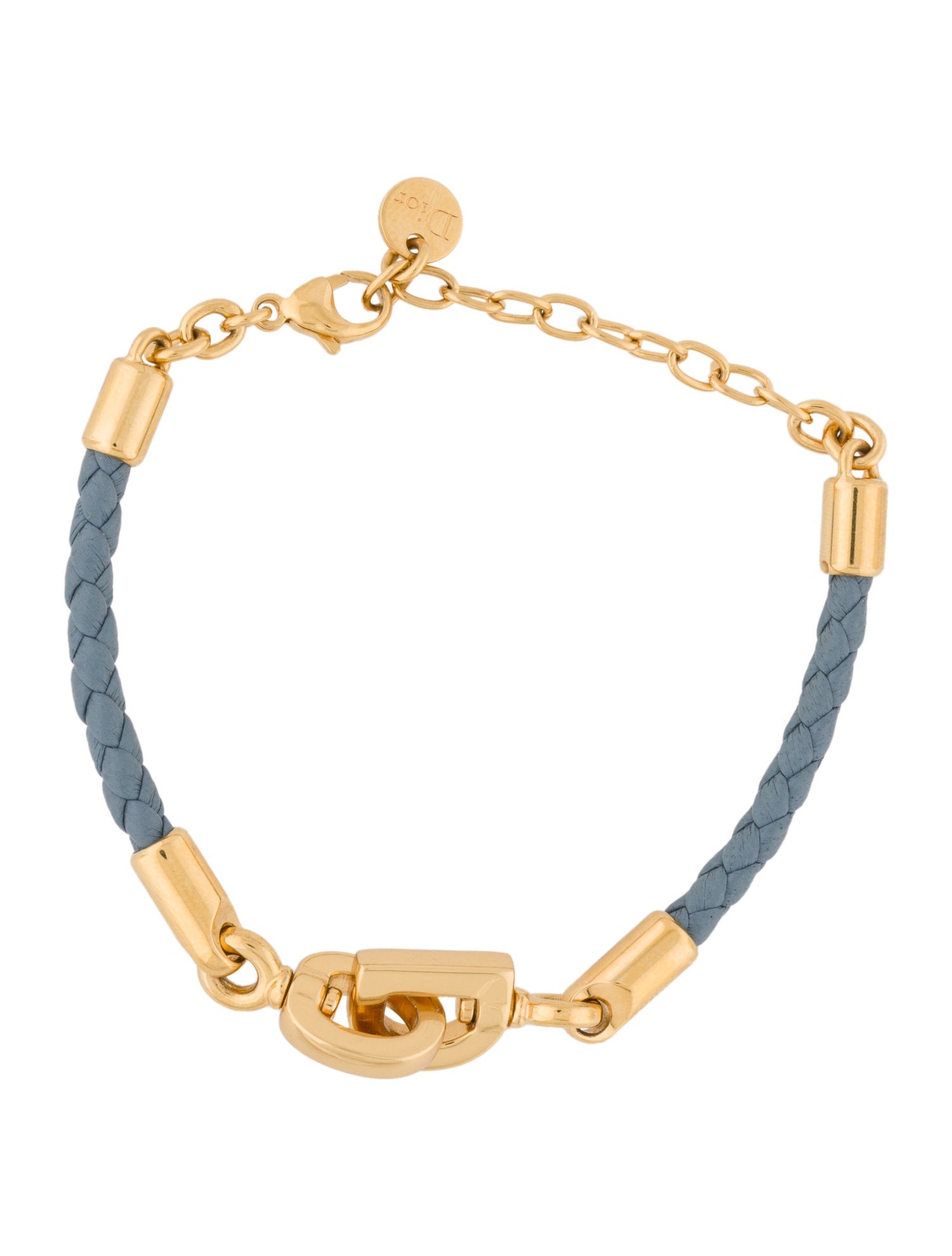 Christian Dior Leather CD Lock Bracelet - Grey Bangle, Bracelets
