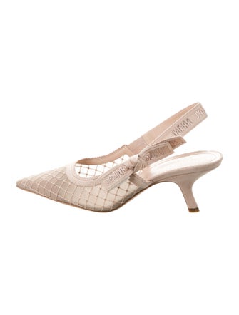 Christian Dior Mesh Accents Slingback Pumps