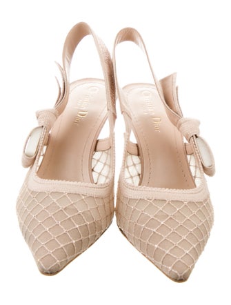 Christian Dior Mesh Accents Slingback Pumps