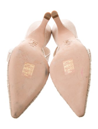 Christian Dior Mesh Accents Slingback Pumps