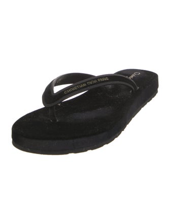 Christian Dior Velvet Flip Flops