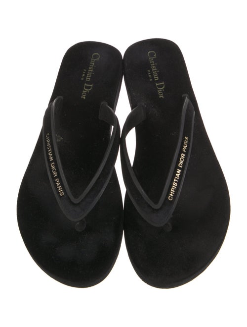 Christian Dior Velvet Flip Flops