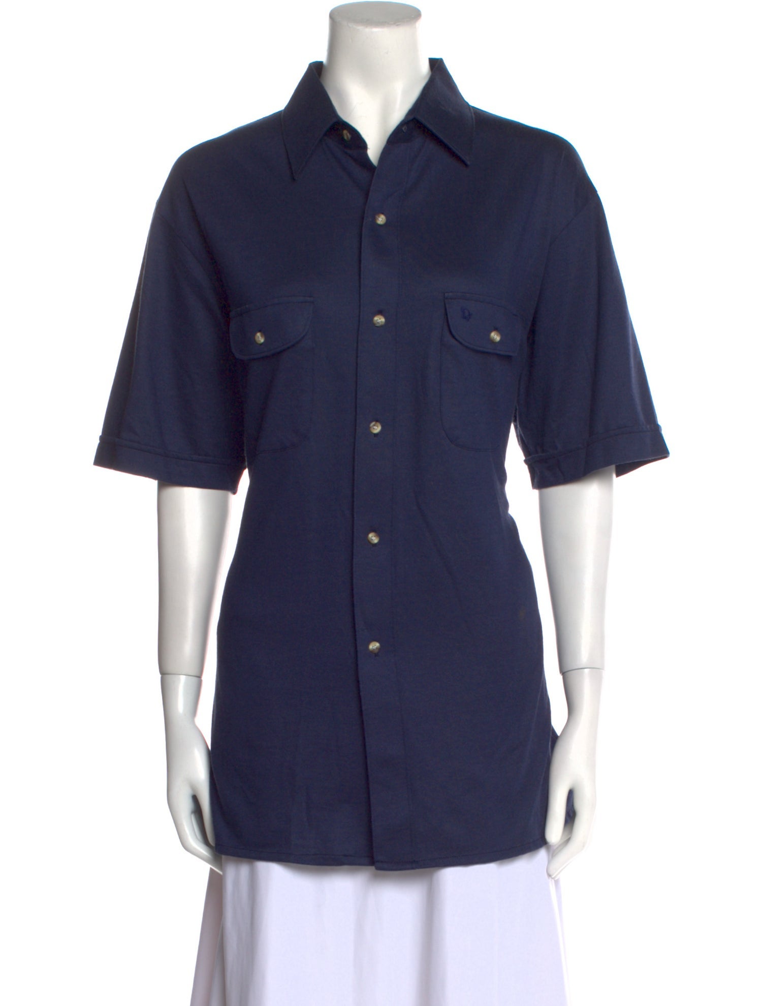 Christian Dior Short Sleeve Button-Up Top