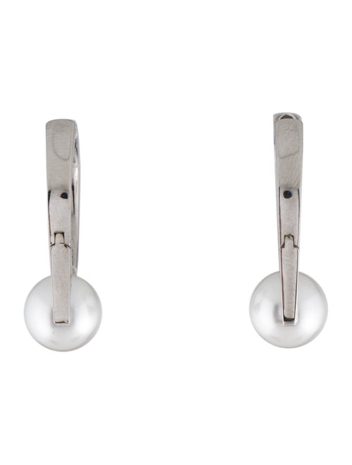 Christian Dior Faux Pearl & Crystal Medium Tribales New Look Hoop Earrings