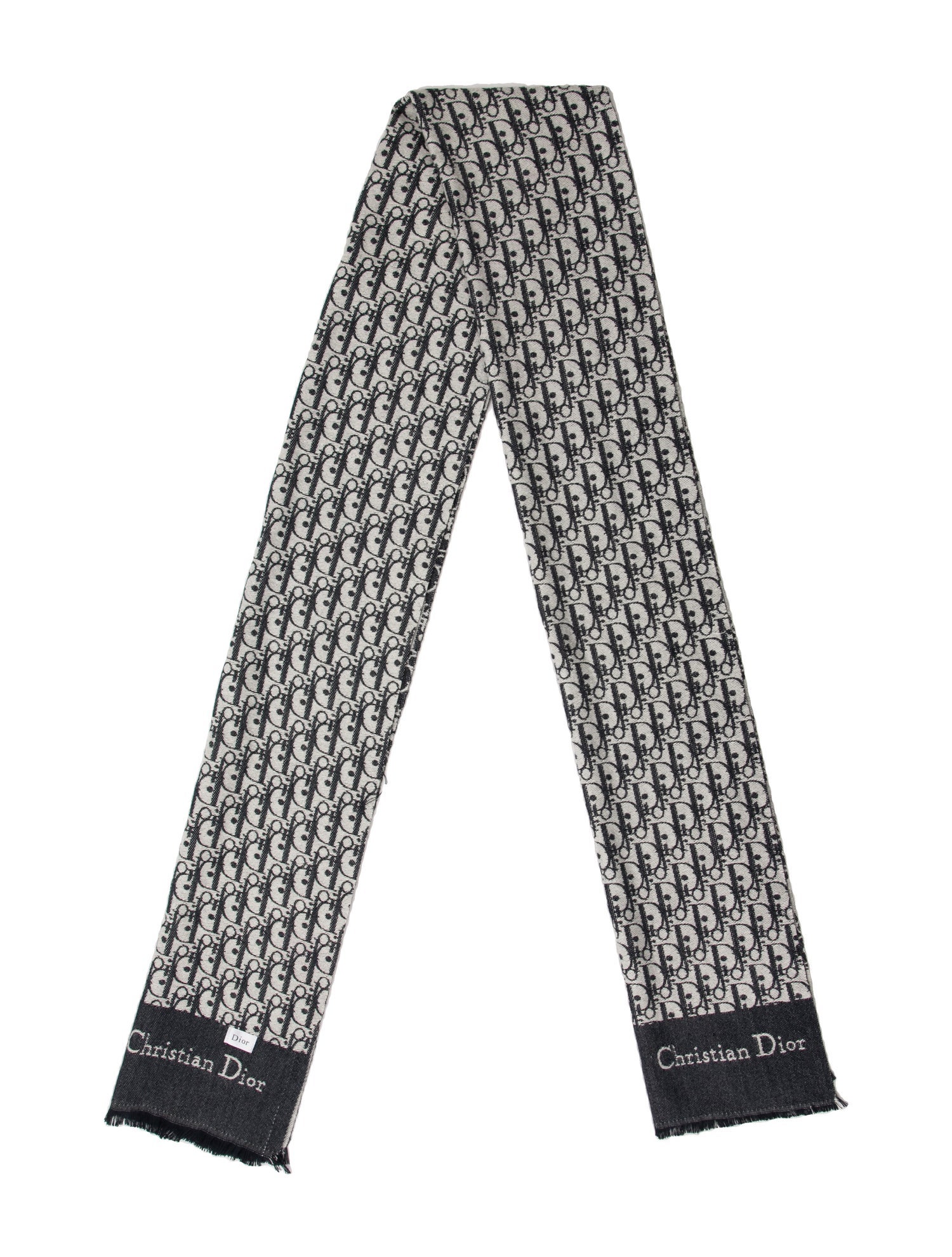 Christian Dior Cashmere Oblique Jacquard Scarf
