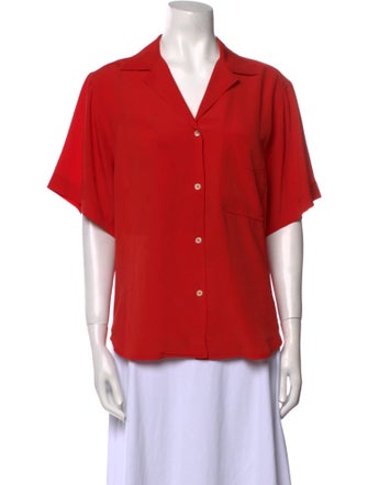 Christian Dior Short Sleeve Button-Up Top
