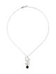 Christian Dior Bead & Crystal Bow Logo Pendant Necklace