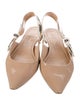 Christian Dior Patent Leather Graphic Print Slingback Flats