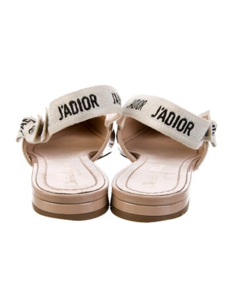 Christian Dior Patent Leather Graphic Print Slingback Flats