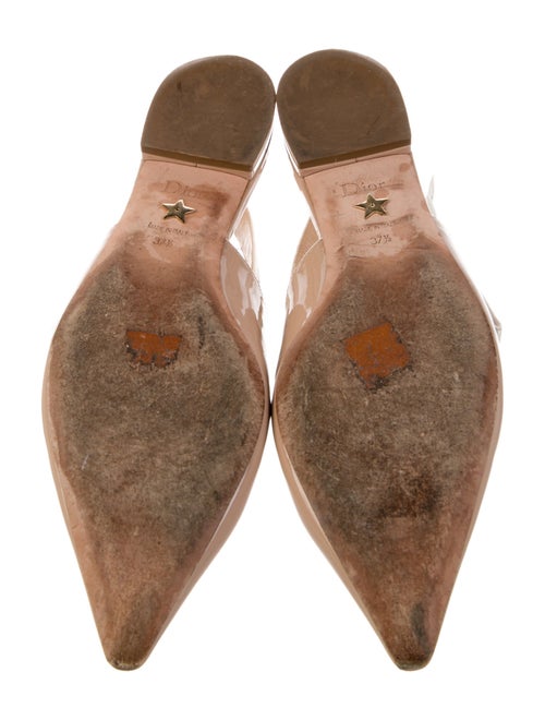 Christian Dior Patent Leather Graphic Print Slingback Flats