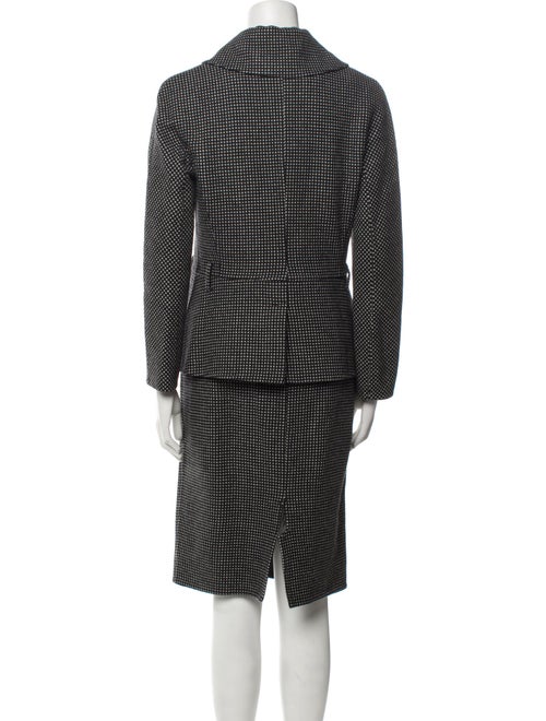 Christian Dior Virgin Wool Polka Dot Print Skirt Suit