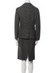 Christian Dior Virgin Wool Polka Dot Print Skirt Suit