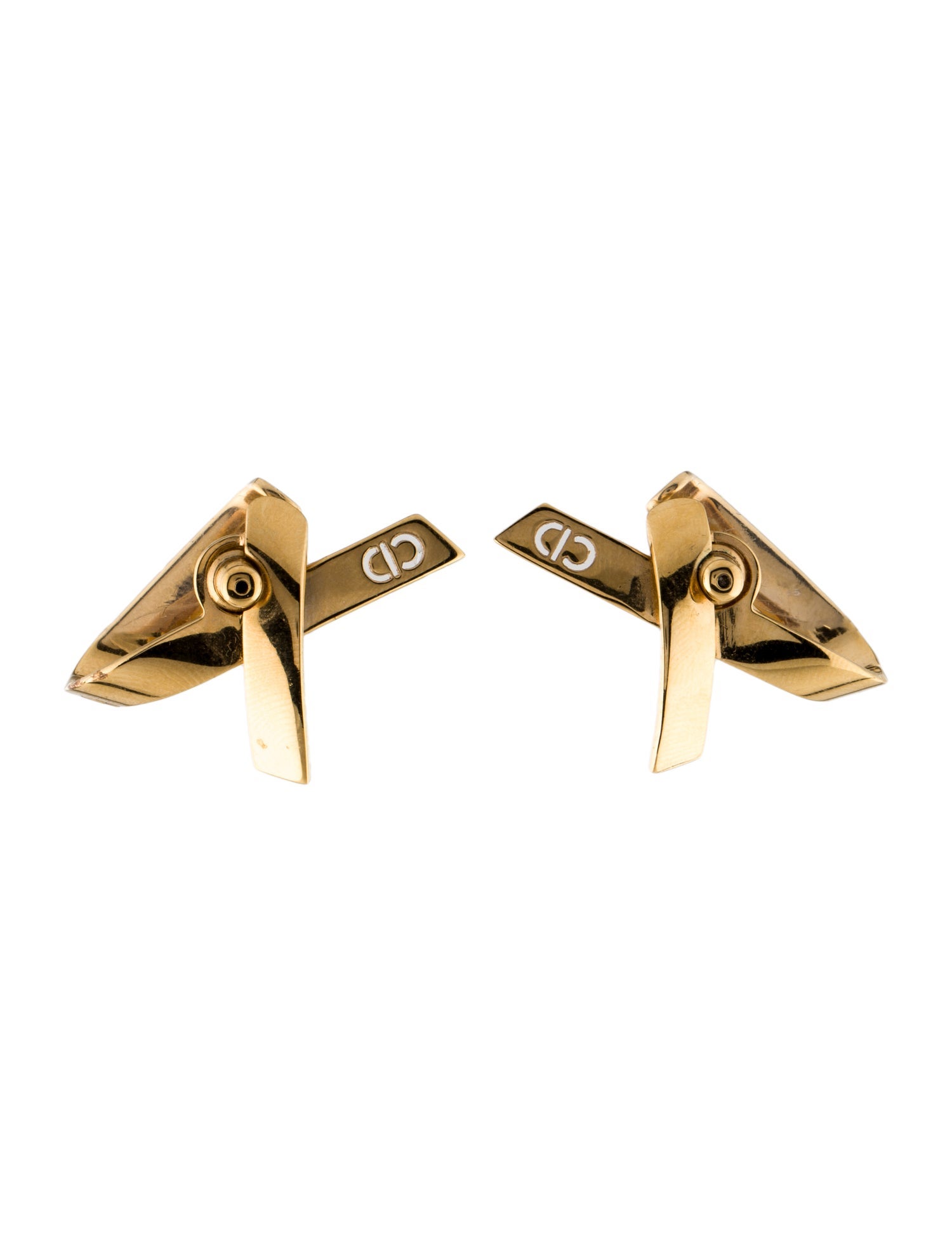Christian Dior Wave Ribbon Earclip Earrings