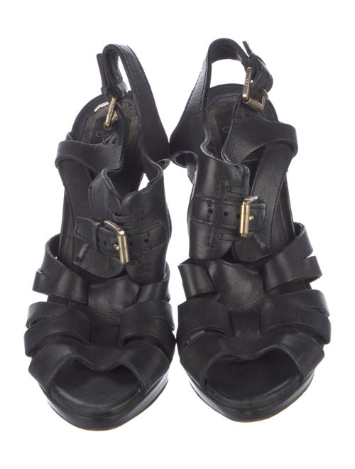 Christian Dior Vintage Leather Slingback Sandals
