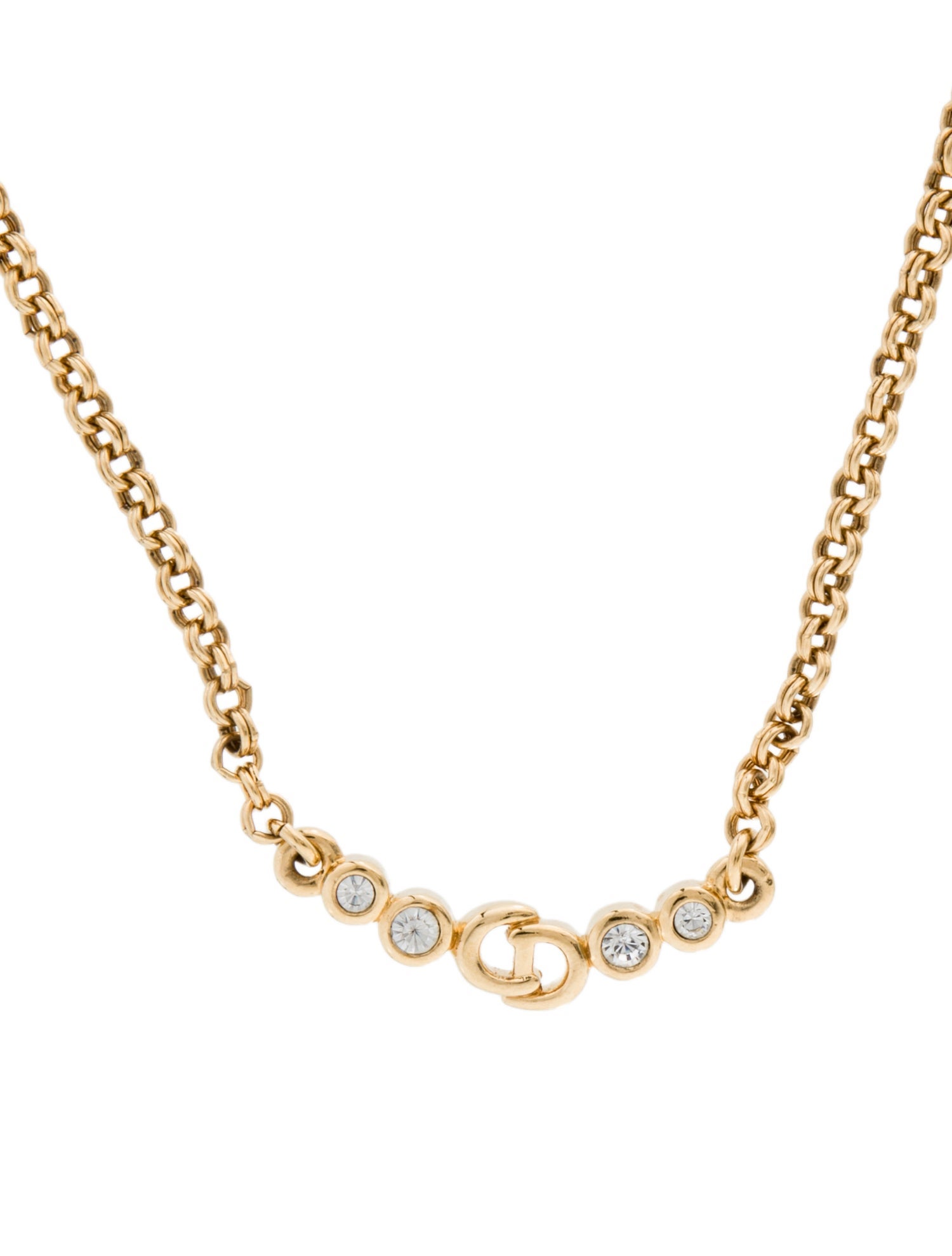 Christian Dior Vintage CD Collar Pendant Necklace