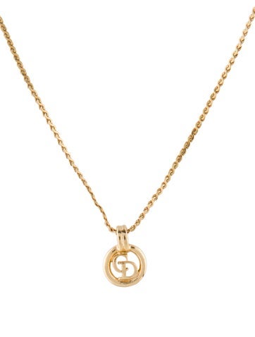 Christian Dior Pendant Necklace Vintage Small CD