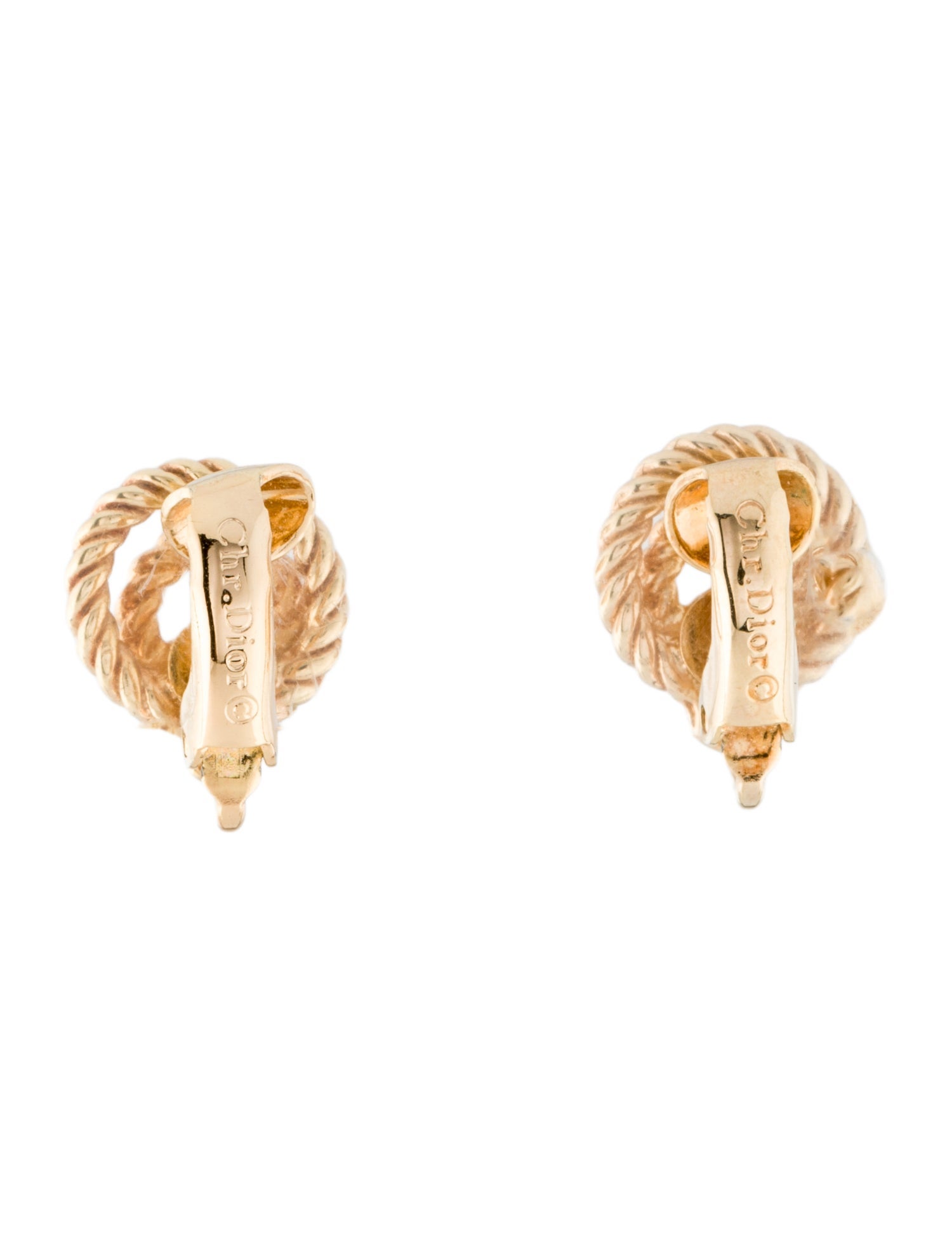 Christian Dior Vintage Double Rope Clip-On Earrings