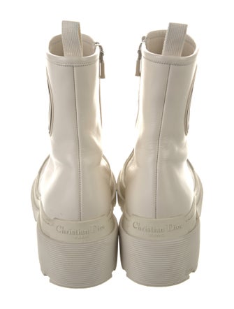 Christian Dior Leather Cutout Accent Rain Boots