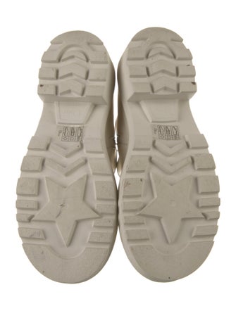 Christian Dior Leather Cutout Accent Rain Boots