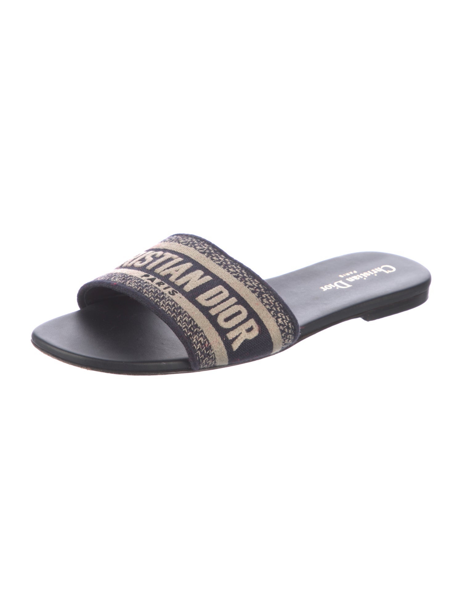 Christian Dior Canvas Printed Slides
