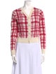 Christian Dior Plaid Print V-Neck Sweater