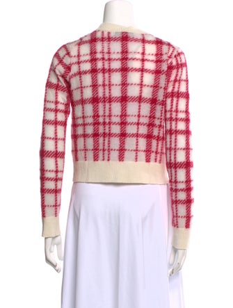 Christian Dior Plaid Print V-Neck Sweater