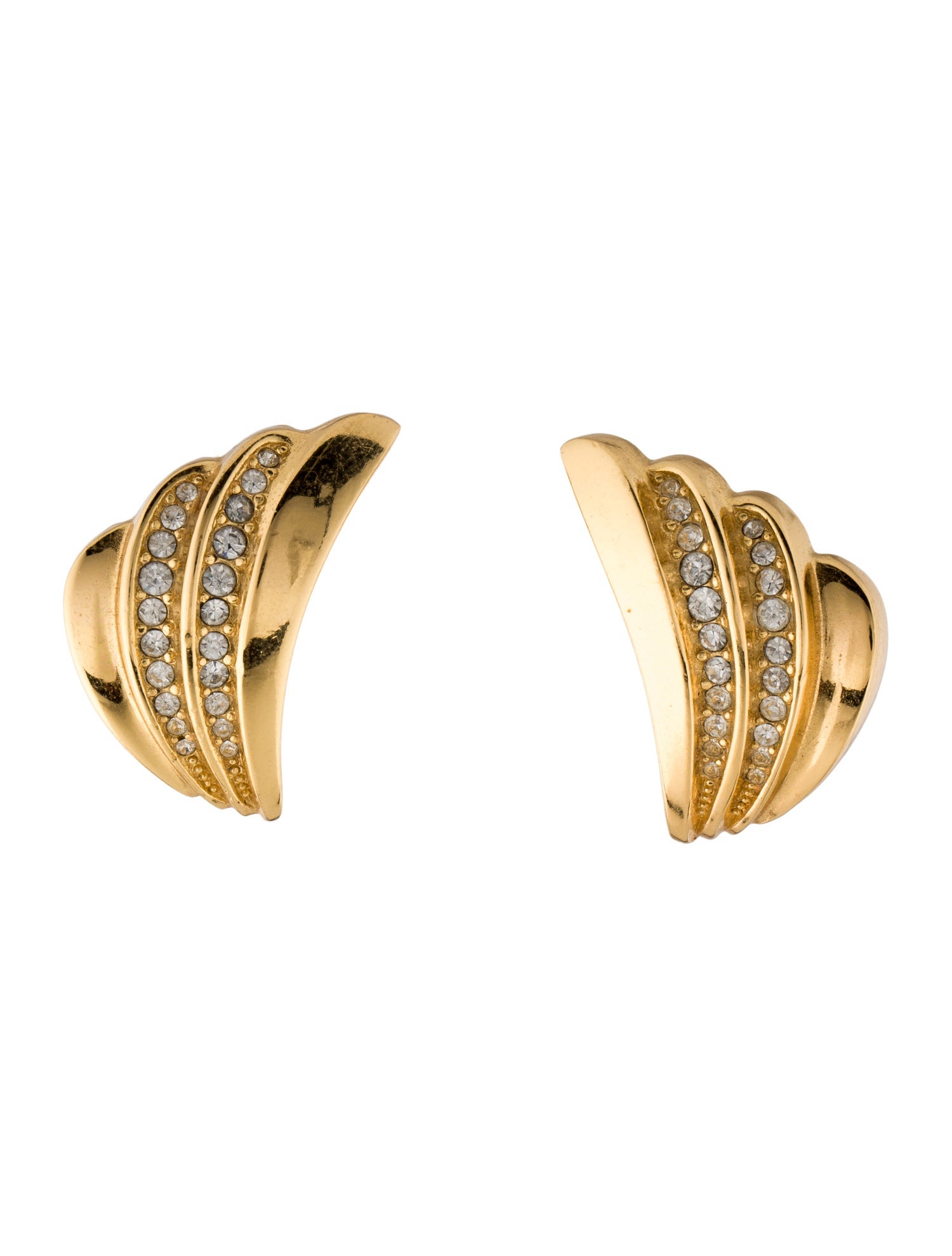 【ROXANNE ASSOULIN】Drop gold-tone crystal clip earrings Roxanne Assoulin Crystal Drop Earrings - Gold-Tone Metal
