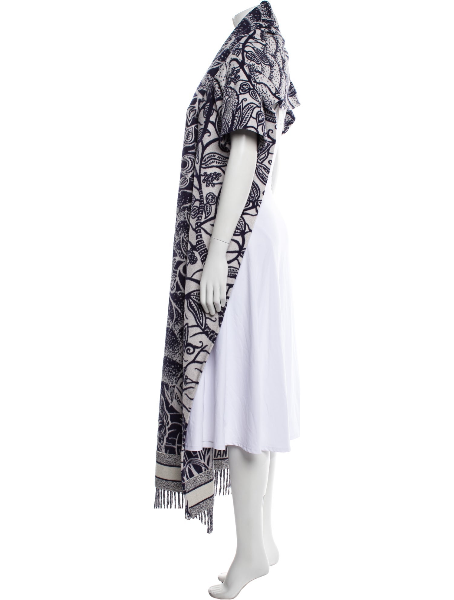 Christian Dior Angora Printed Poncho