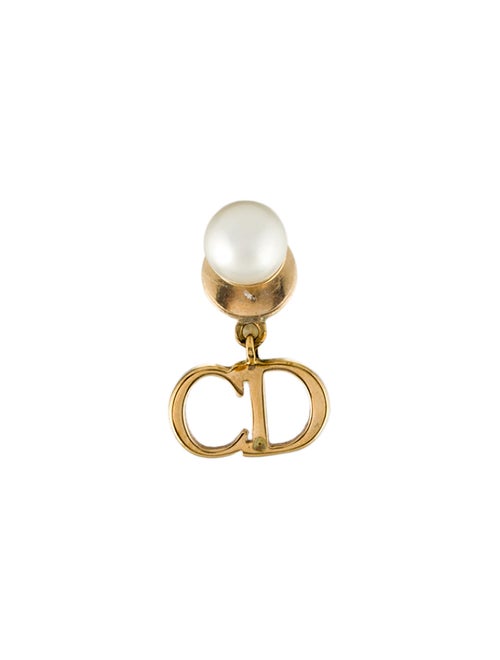 Christian Dior Faux Pearl Tribales Single Earring