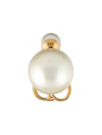Christian Dior Faux Pearl Tribales Single Earring