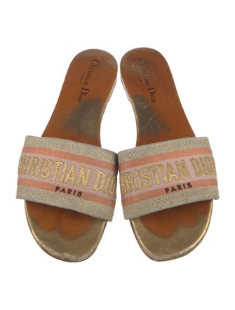 Christian Dior Canvas Printed Slides