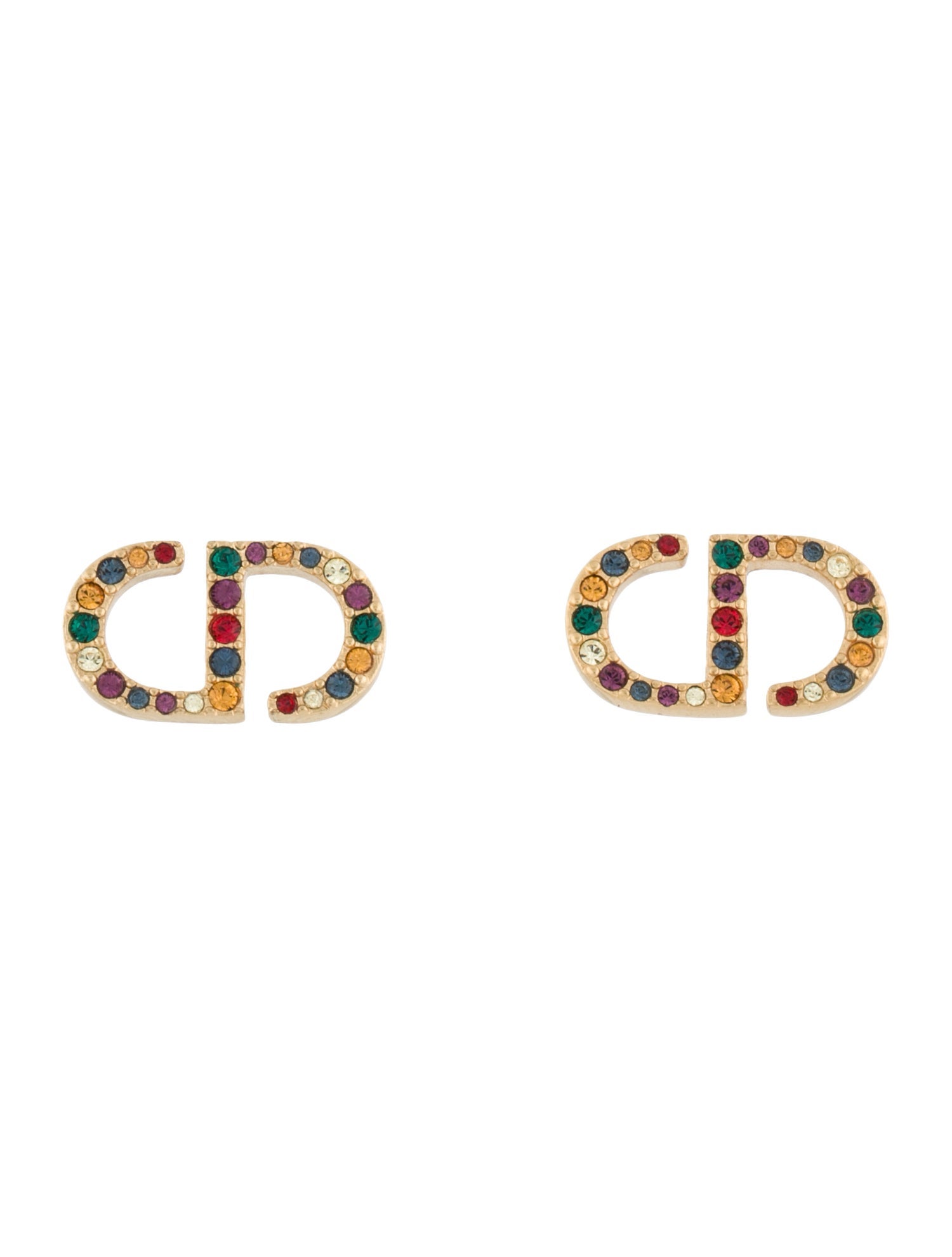 Christian Dior Crystal Petit CD Stud Earrings