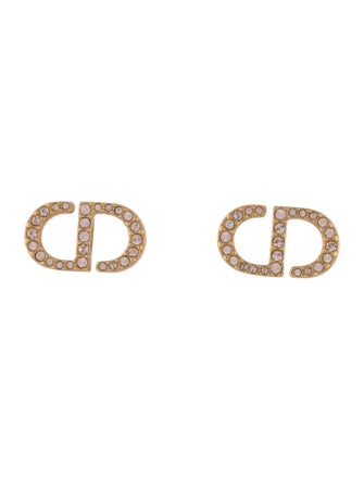 Christian Dior Crystal Petit CD Stud Earrings
