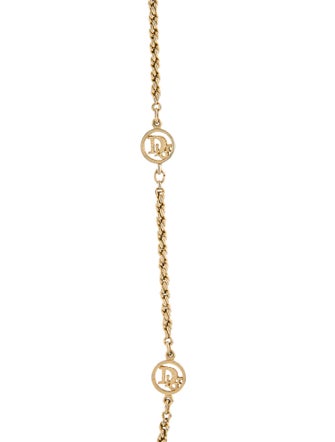 Christian Dior Vintage Logo Station Necklace