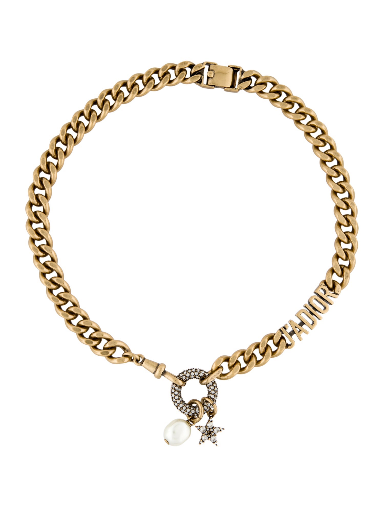 Christian Dior Faux Pearl & Crystal J'Adior Collar Necklace