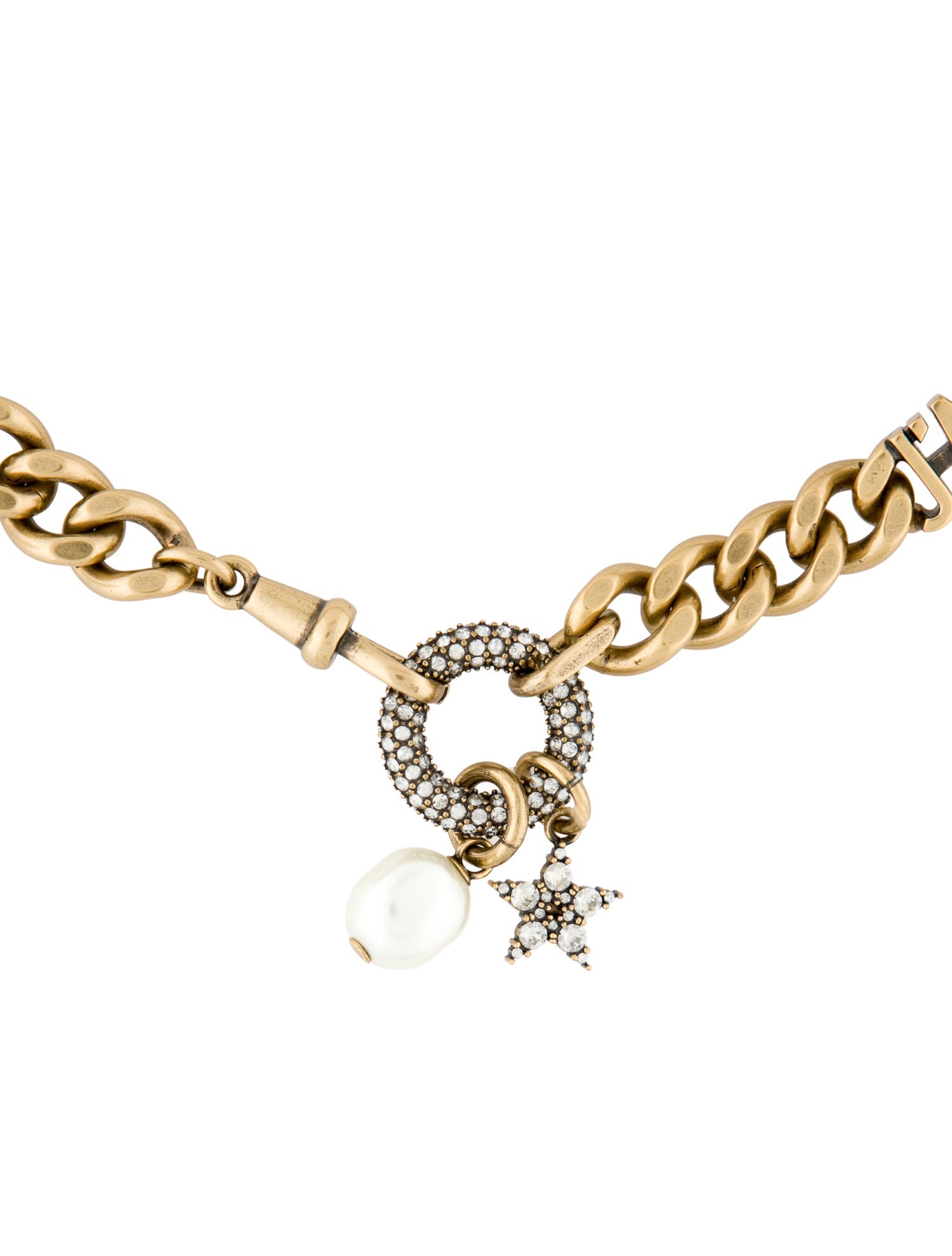 Christian Dior Faux Pearl & Crystal J'Adior Collar Necklace