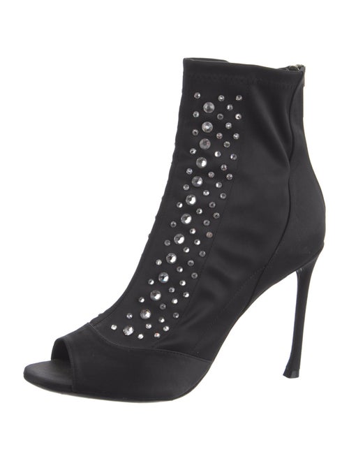 Christian Dior Satin Crystal Embellishments Sock Boots