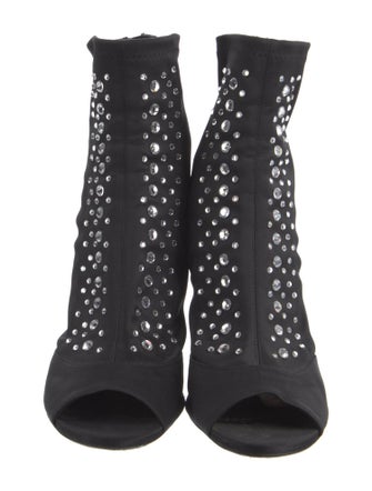 Christian Dior Satin Crystal Embellishments Sock Boots