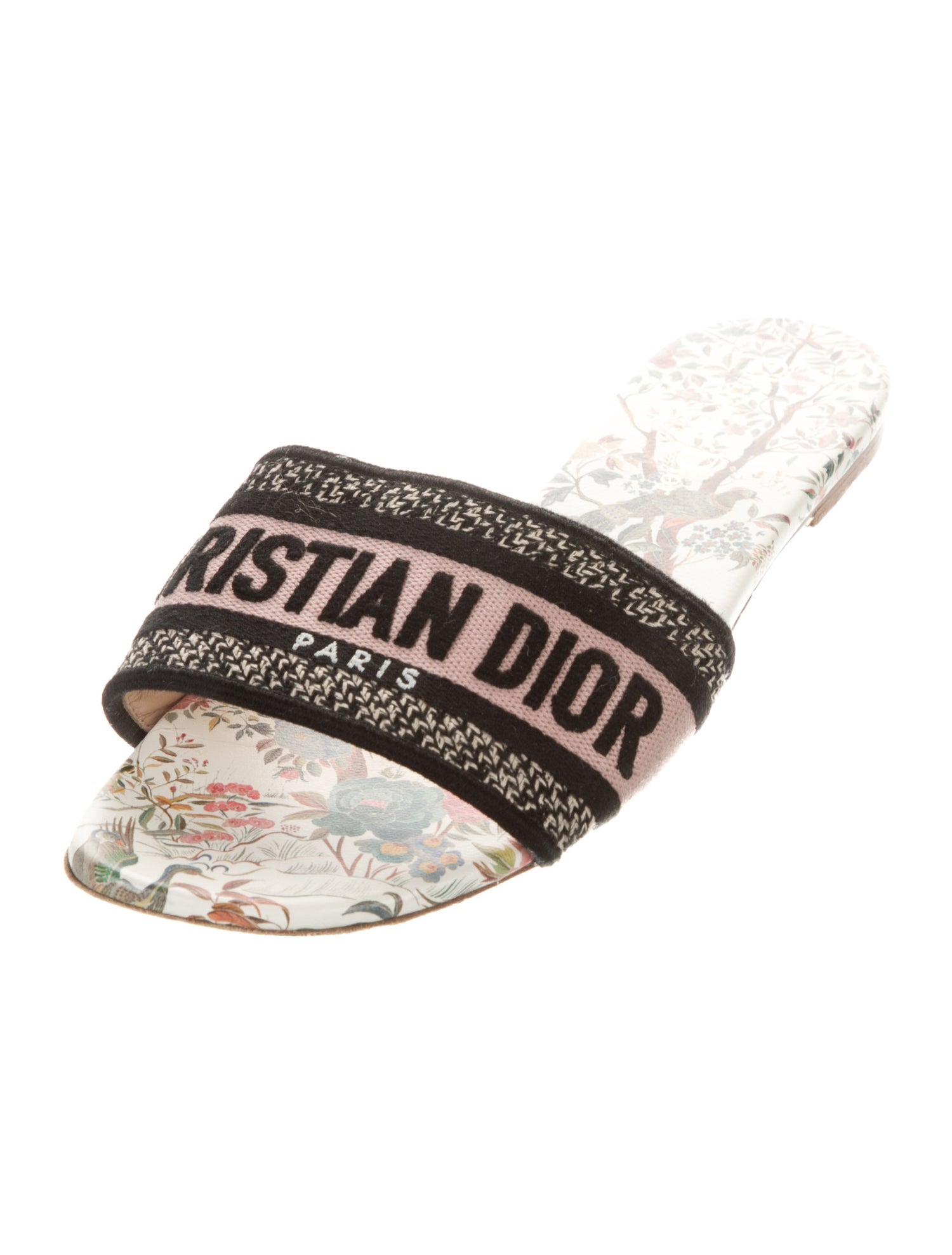 Christian Dior Canvas Printed Slides
