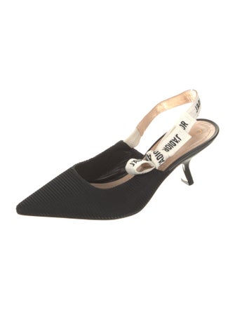 Christian Dior Canvas Printed Slingback Pumps