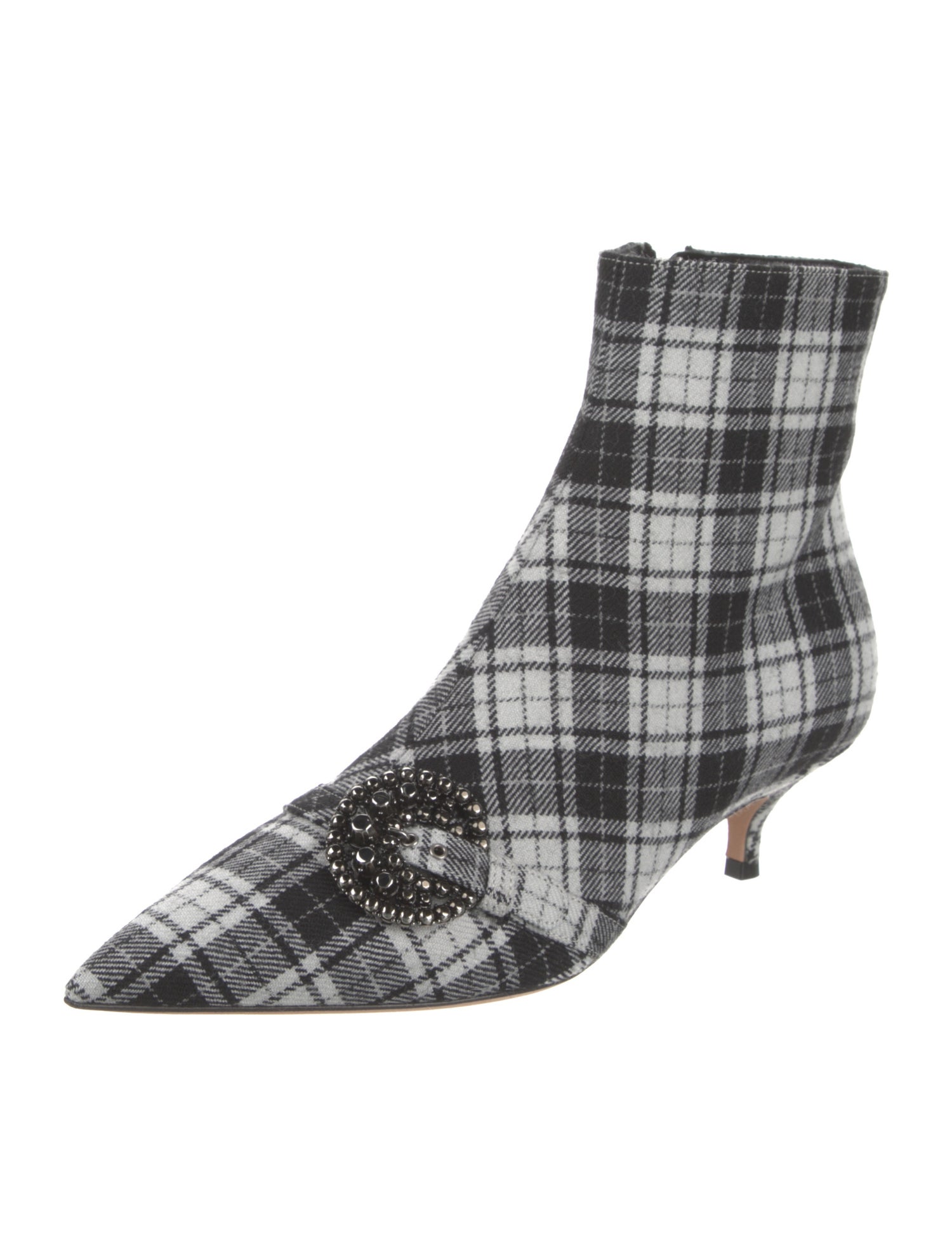 Christian Dior Wool Plaid Print Sock Boots