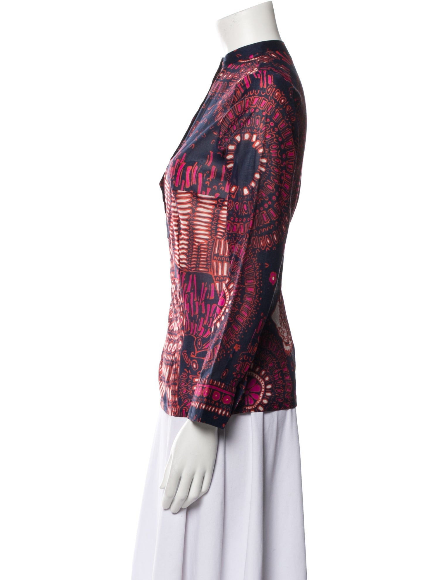 Christian Dior Printed Mock Neck Blouse