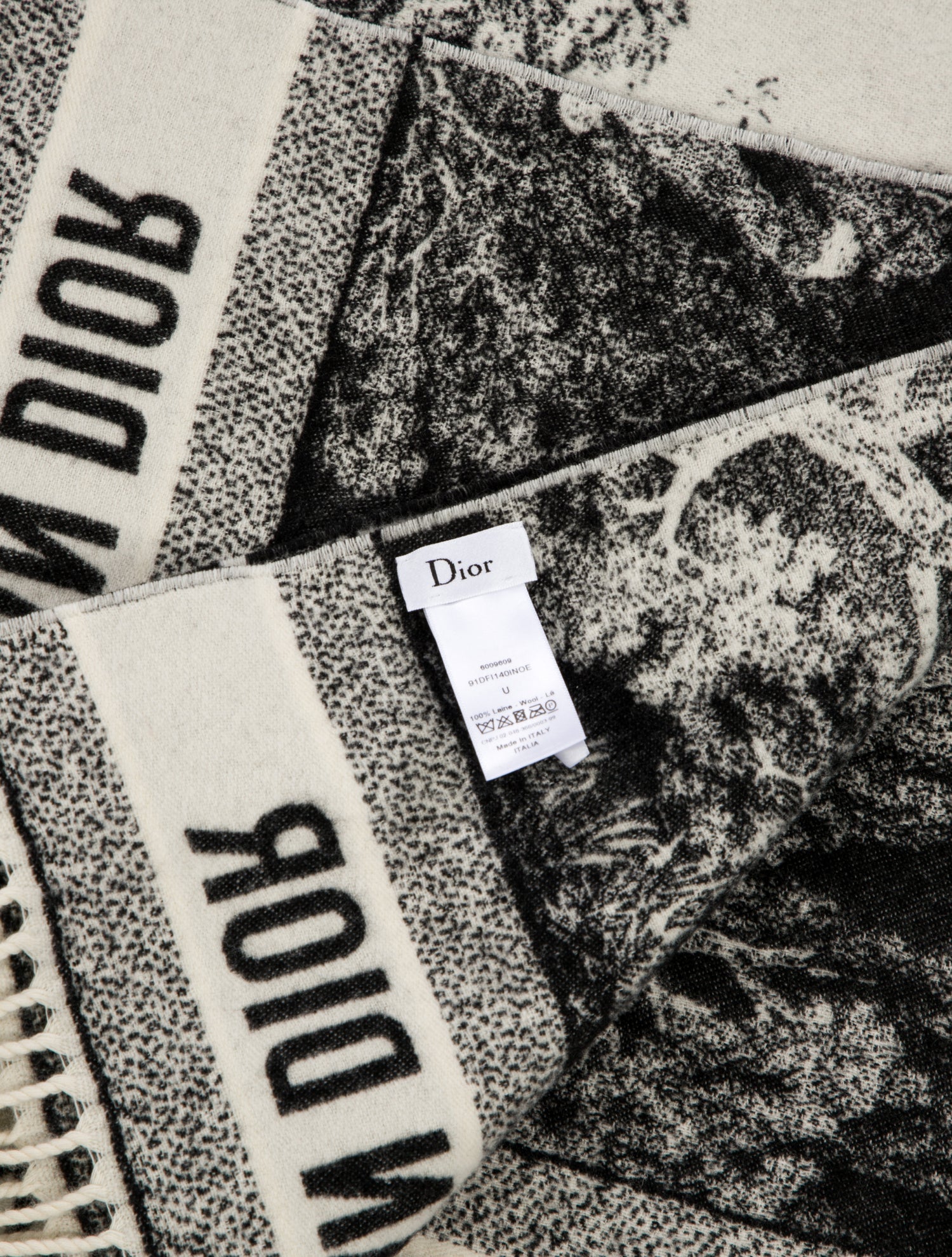 Christian Dior Wool Toile de Jouy Blanket Throw