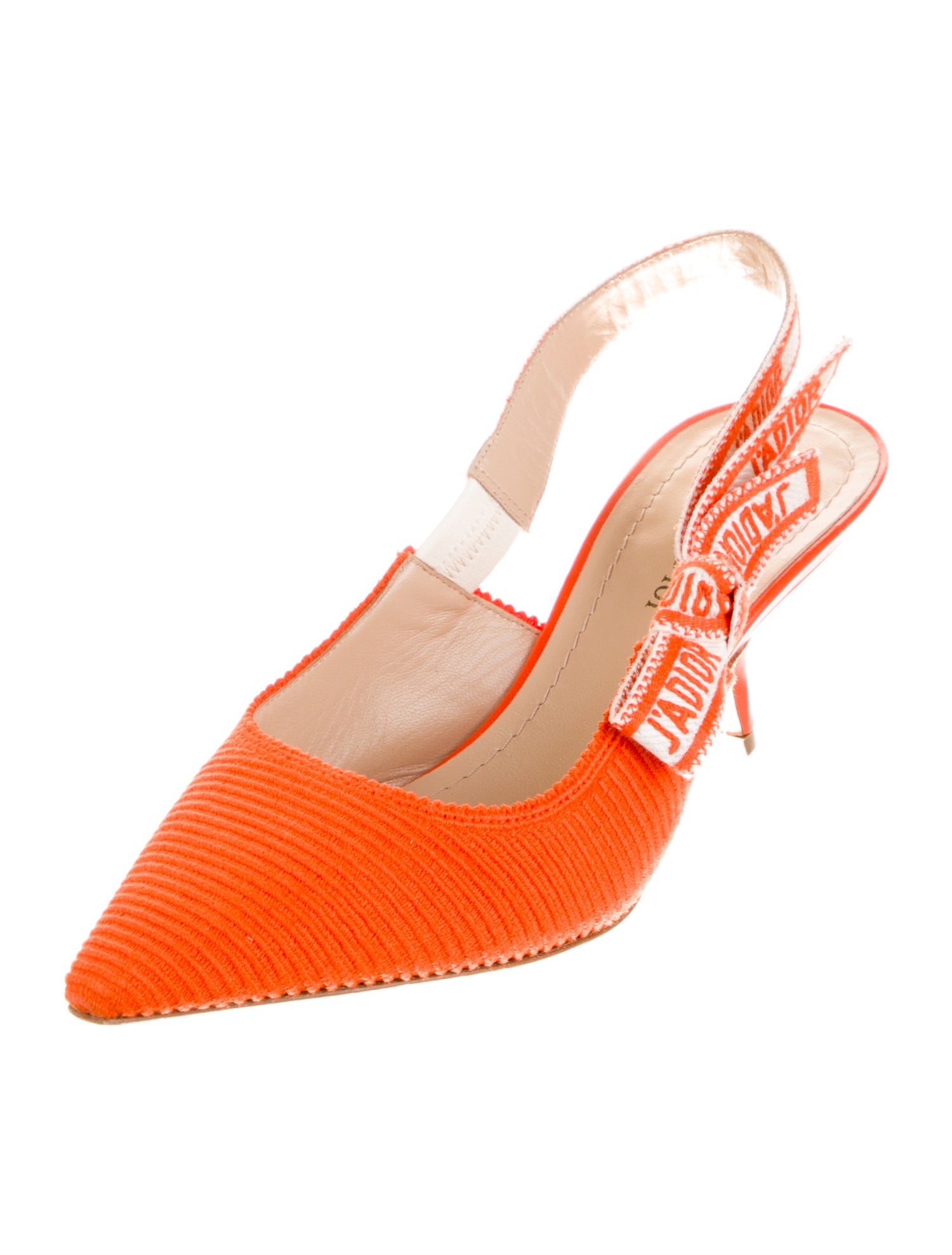 Christian Dior Canvas Graphic Print Slingback Pumps