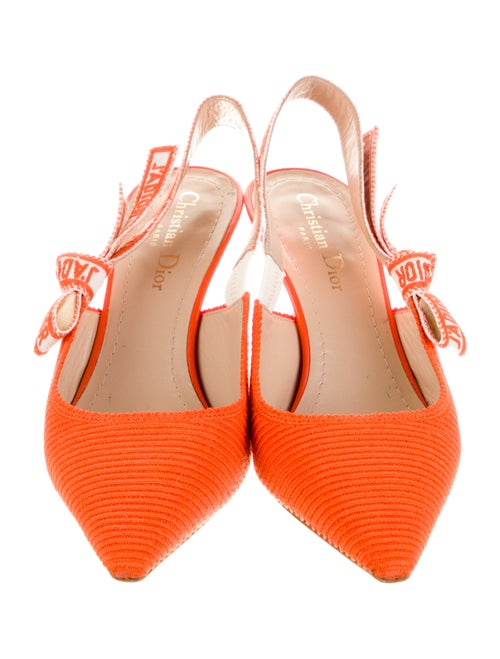 Christian Dior Canvas Graphic Print Slingback Pumps