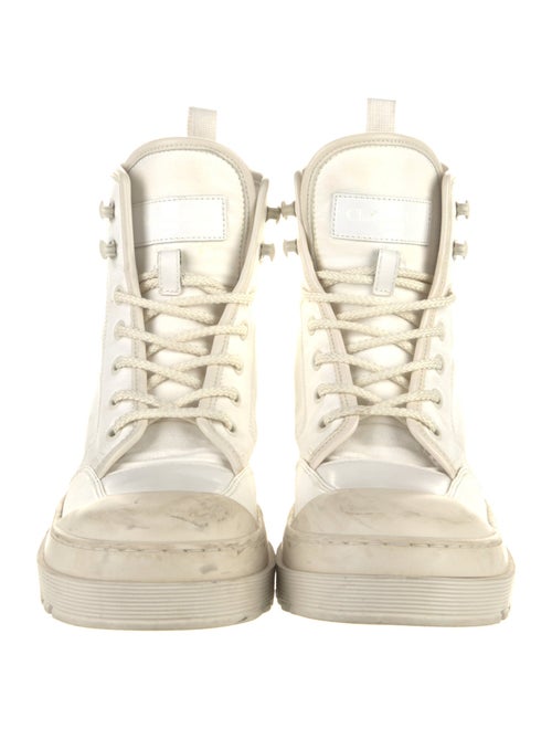 Christian Dior Canvas Whipstitch Trim Combat Boots