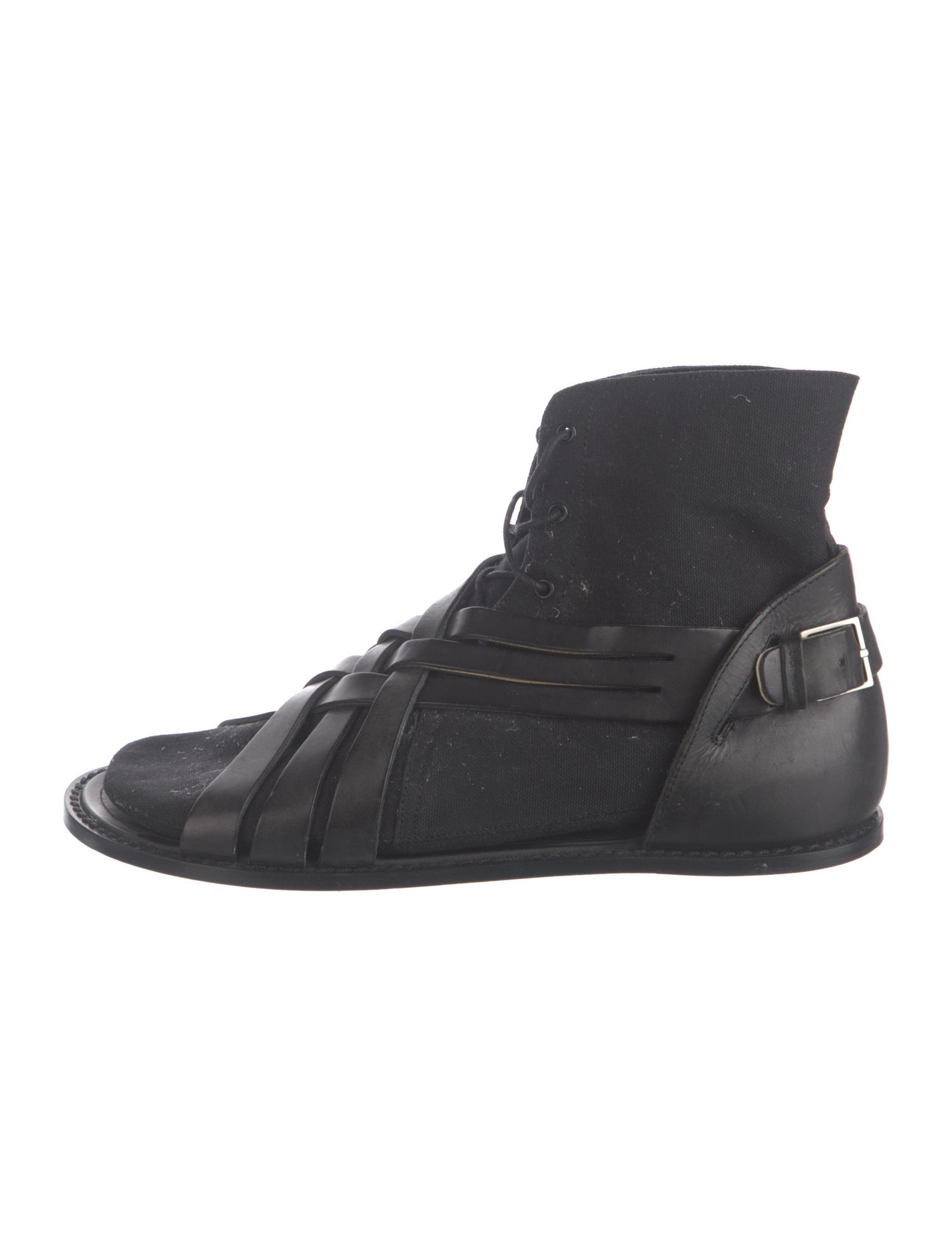 Dior Homme Canvas Leather Trim Embellishment Boots